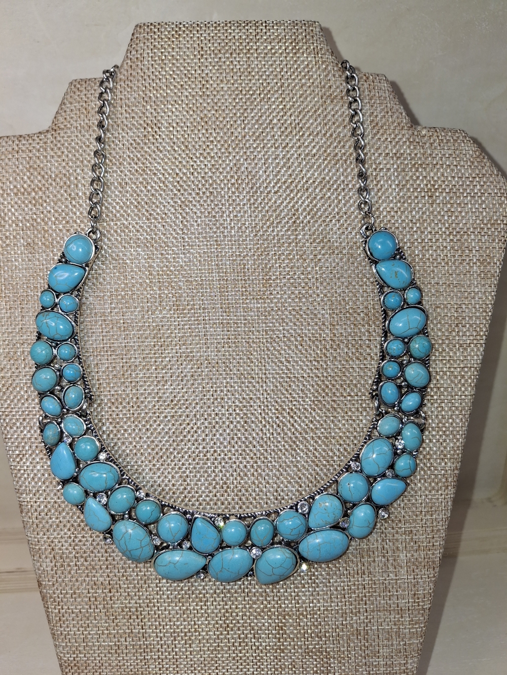 Turquoise Stone Collar Necklace - Women Jewelry